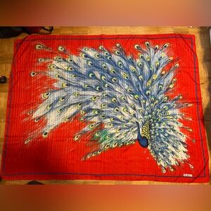 🌸Elegant Peacock Scarf in Red and Blue (3 for $25)
